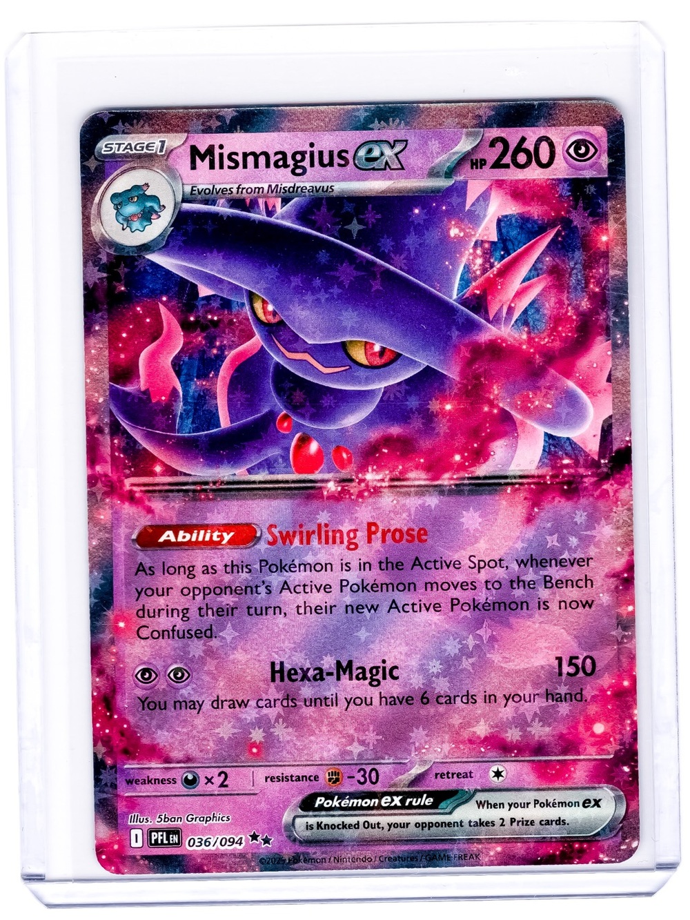 Mismagius 036/094 EX Phantasmal Flames NM Pokemon Trading Card